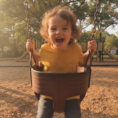 Book left page: full-bleed swing photo